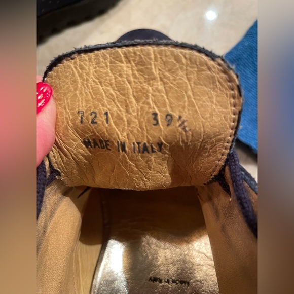 Ron White size 9.5. Navy suede with sparkle. - Picture 7 of 8